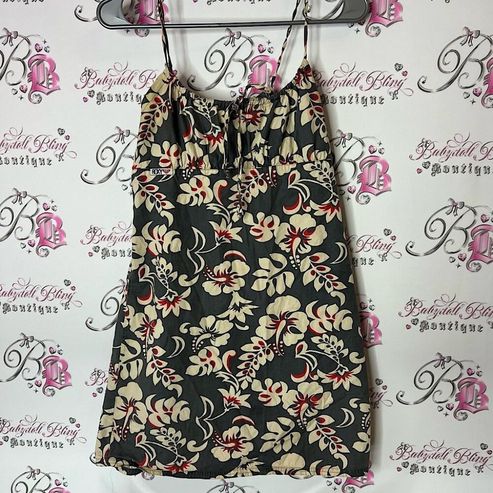 Roxy dress flowers tropical vintage hawaiin printed milkmaid Floral Print